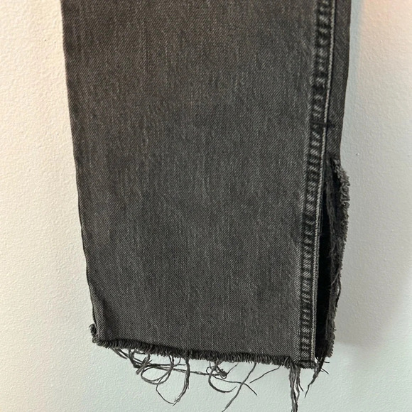 Zara black wash split leg raw hem jeans size 2 - Picture 3 of 5